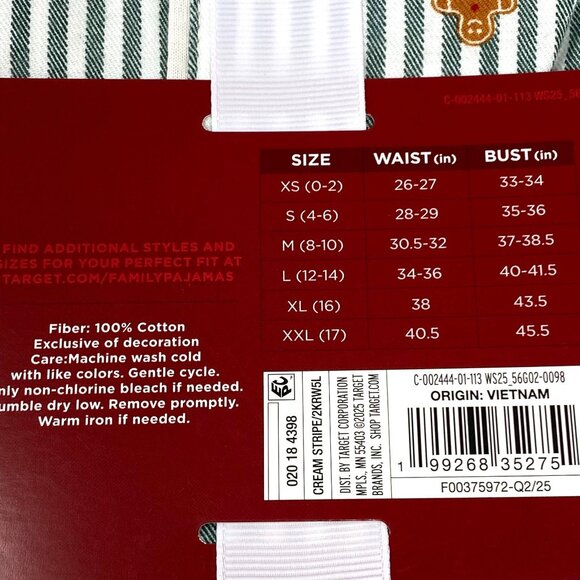 Target Women's Gingerbread Striped Flannel Long Sleeve Shirt Pants M, LG, XL - Picture 5 of 12